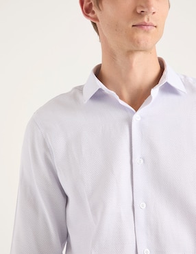 Camisa casual Contempo de algodón manga larga para hombre