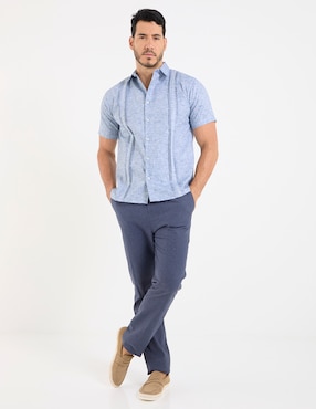 Camisa casual Gianfranco Dunna de algodón manga corta para hombre