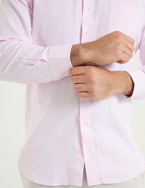 Camisa casual Pierre Cardin de algodón manga larga para hombre