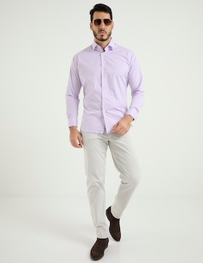 Camisa de vestir Pierre Cardin de algodón manga larga para hombre