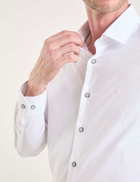 Camisa de vestir Pierre Cardin manga larga para hombre