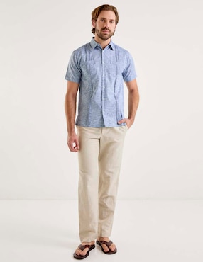 Camisa casual Gianfranco Dunna de algodón manga corta para hombre