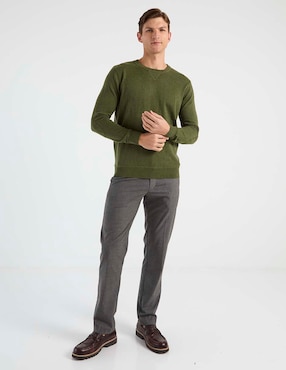 Pantalón de vestir slim Contempo de algodón para hombre