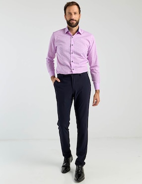 Camisa de vestir Parllieni manga larga para hombre