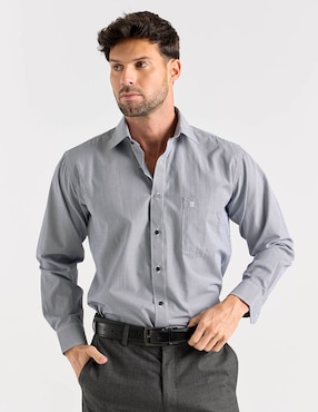 Camisa casual Pierre Cardin manga larga para hombre