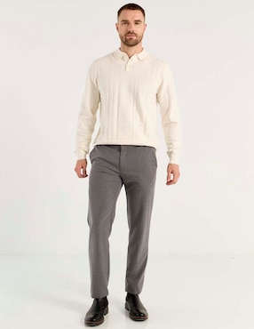 Pantalón de vestir slim Contempo de algodón para hombre