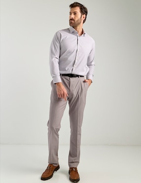 Camisa de vestir Pierre Cardin de algodón manga larga para hombre