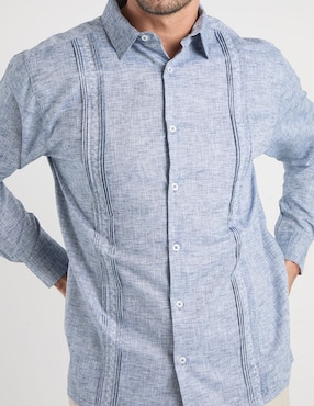 Camisa casual Gianfranco Dunna de lino manga larga para hombre