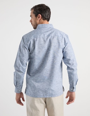 Camisa casual Gianfranco Dunna de lino manga larga para hombre