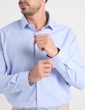 Camisa casual Pierre Cardin manga larga para hombre