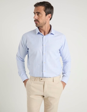 Camisa casual Pierre Cardin manga larga para hombre