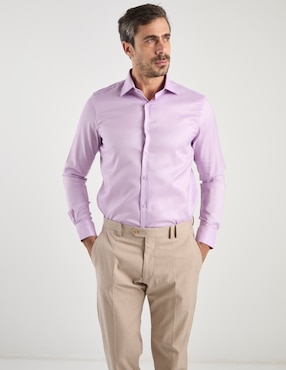 Camisa business casual Contempo manga larga para hombre
