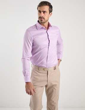 Camisa business casual Contempo manga larga para hombre