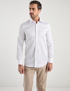Camisa de vestir Contempo manga larga para hombre