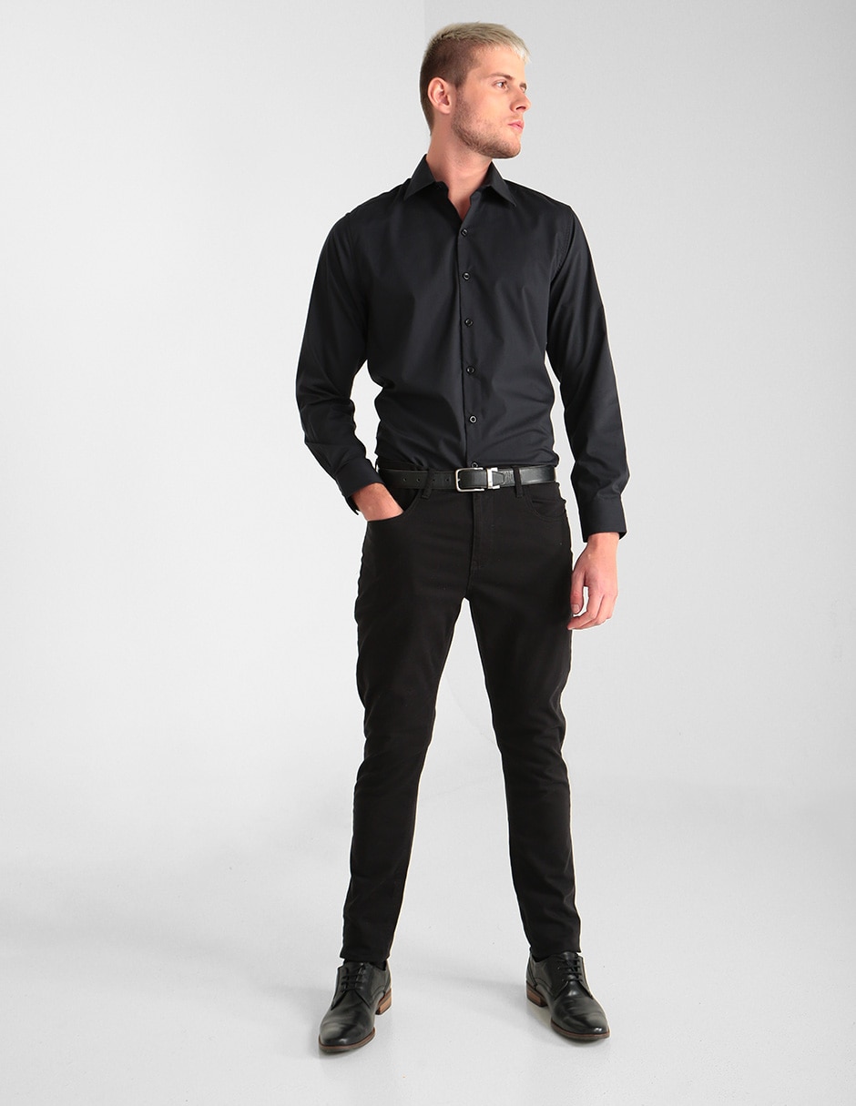 CAMISA CFCA2107-010, CH, NEGRO LISO C C