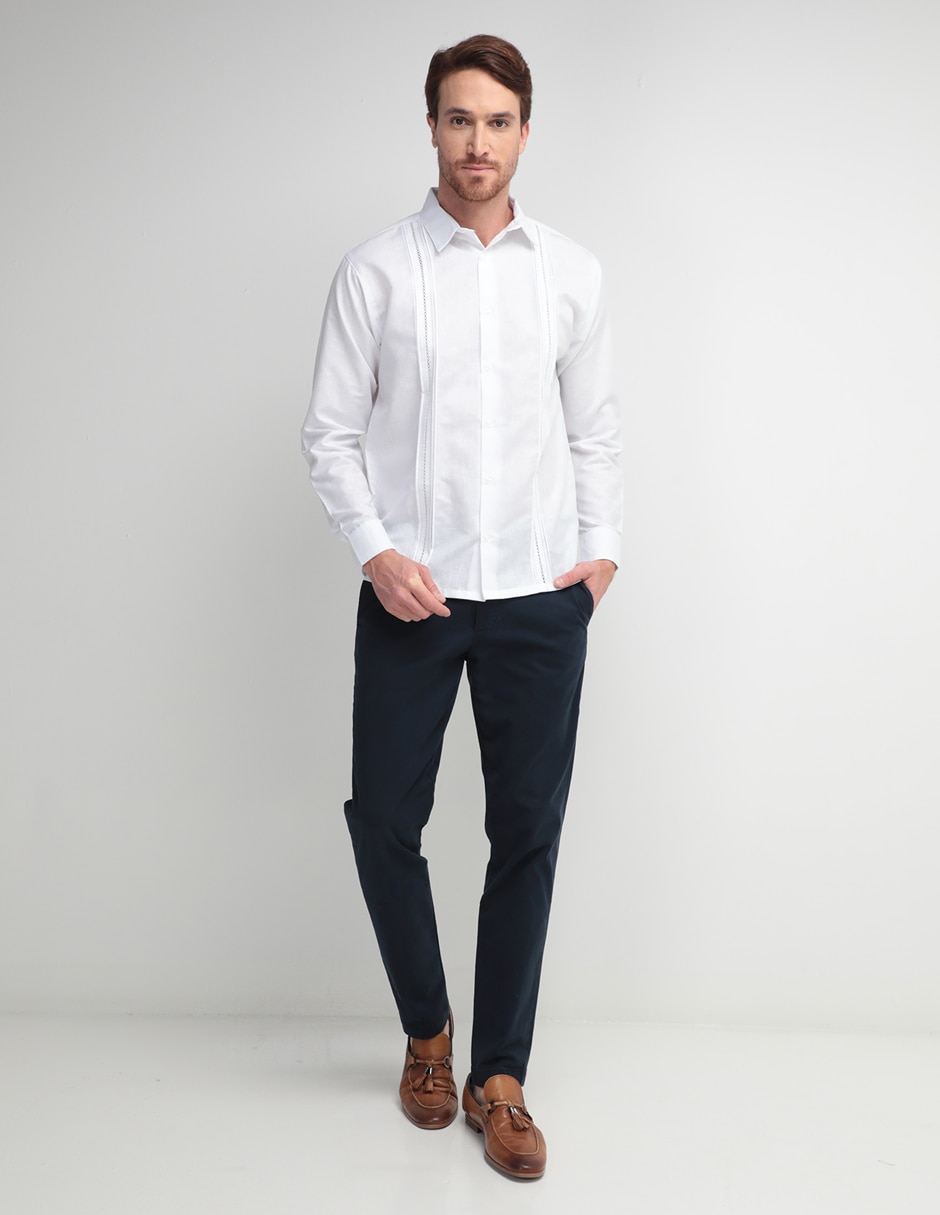 Guayabera manga larga para hombre 3