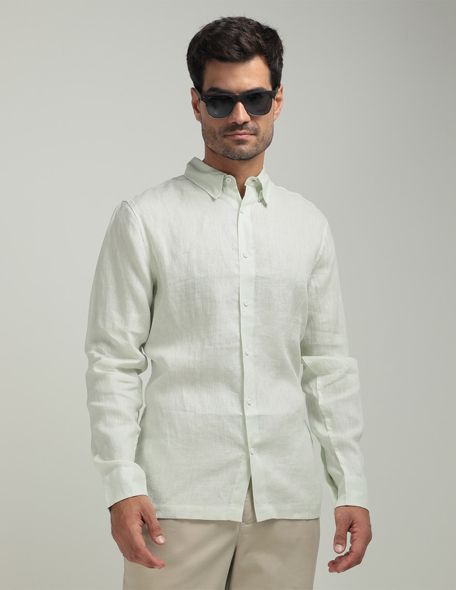 Camisa casual manga larga para hombre 1