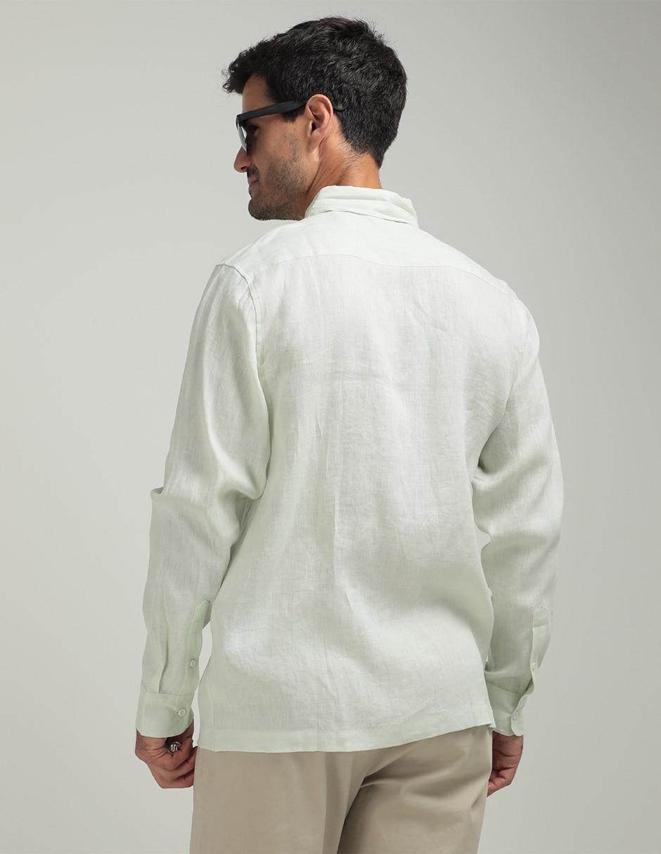 Camisa casual manga larga para hombre 2