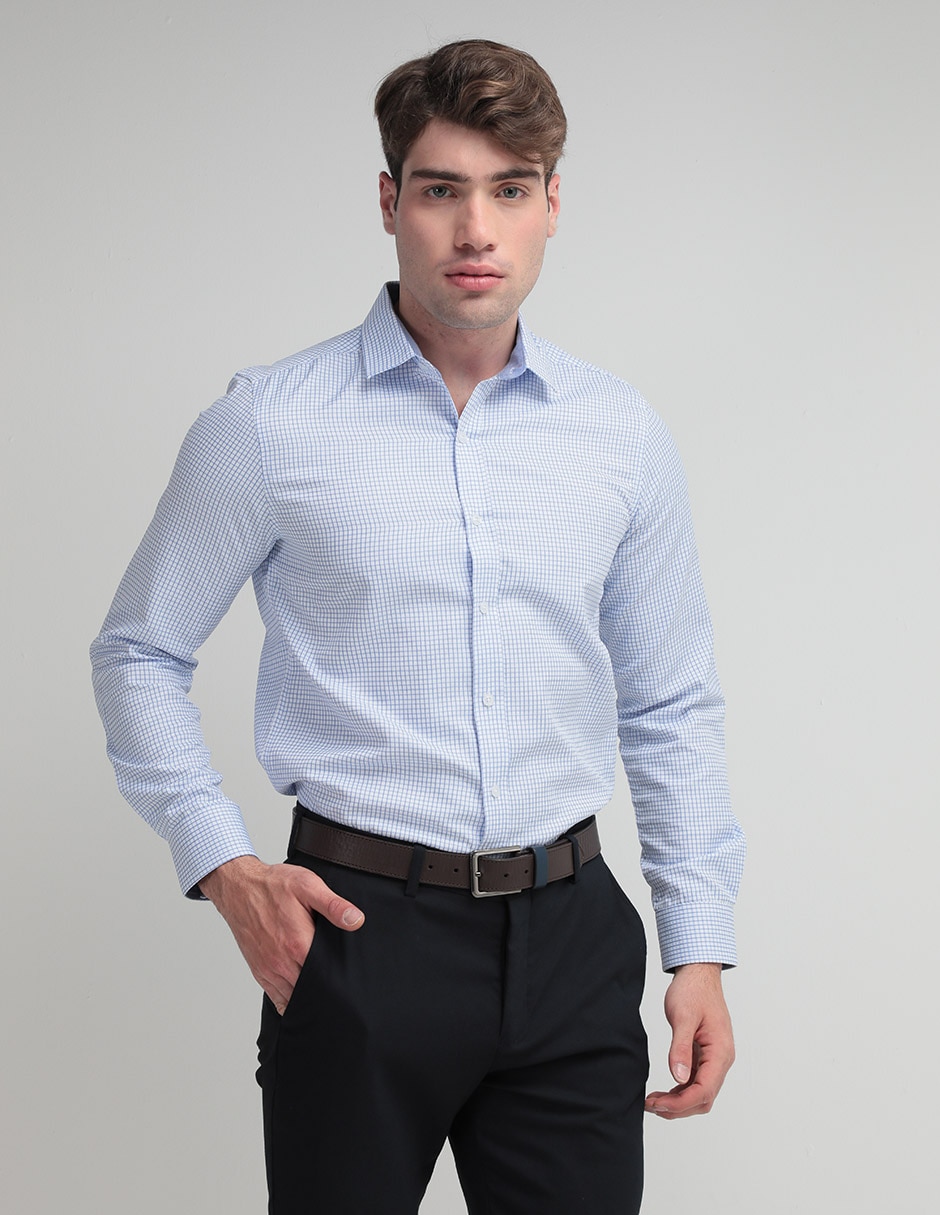 Camisa casual Contempo de algodon manga larga para hombre Suburbia