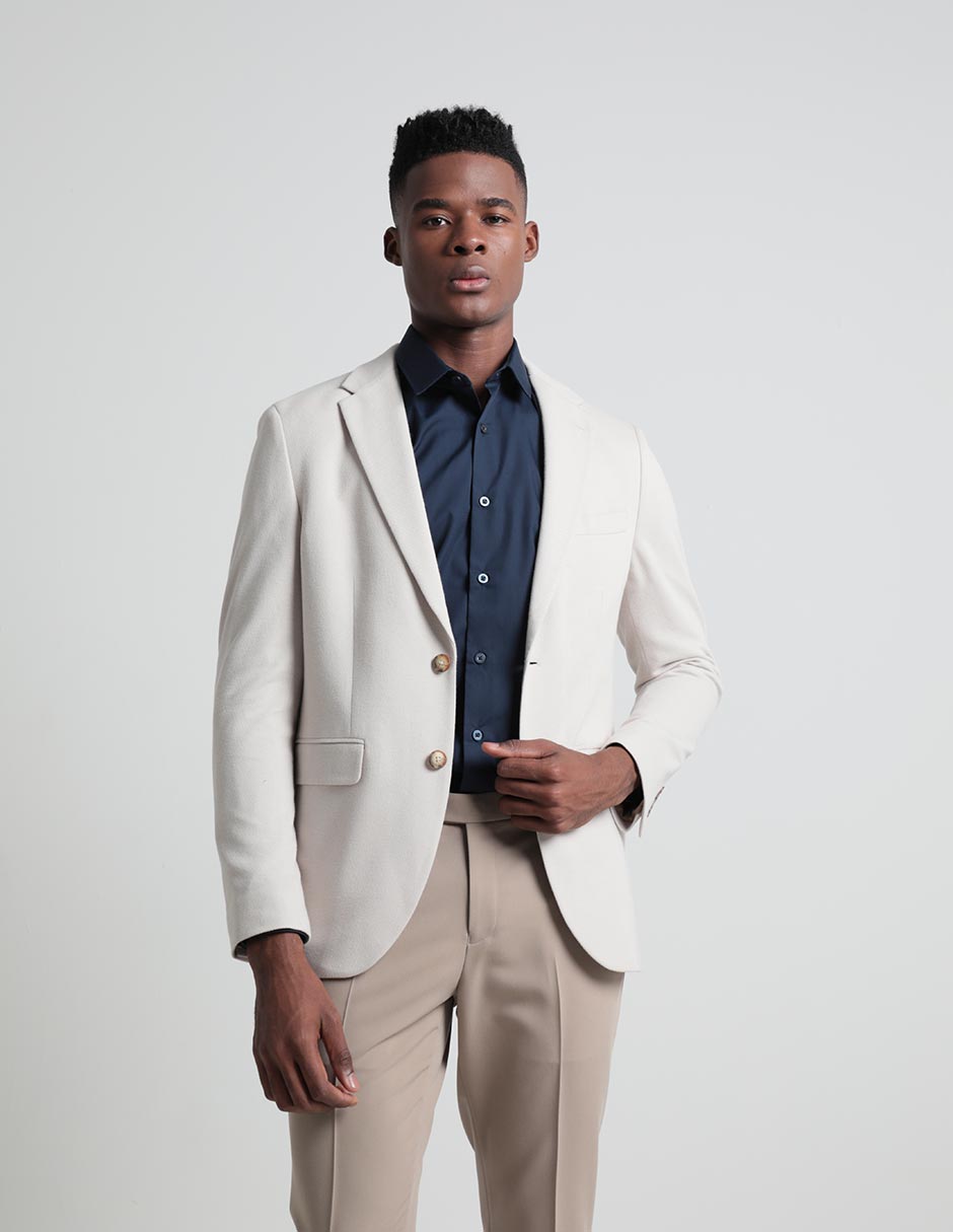 Pantalon Beige Outfit Con Blazer Negro Hombre Combinar Pantalon