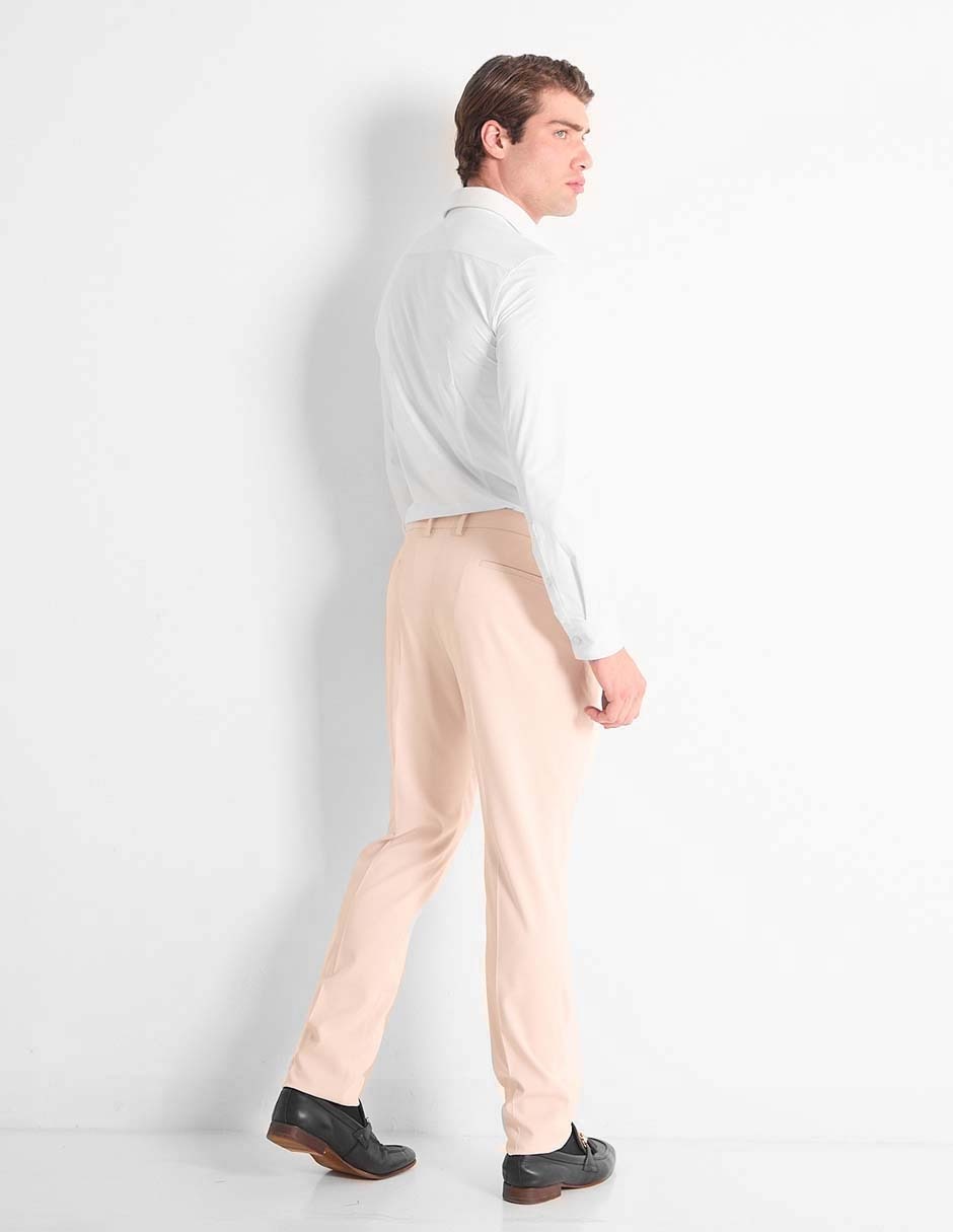 Pantalón business casual de vestir slim de algodón para hombre 2