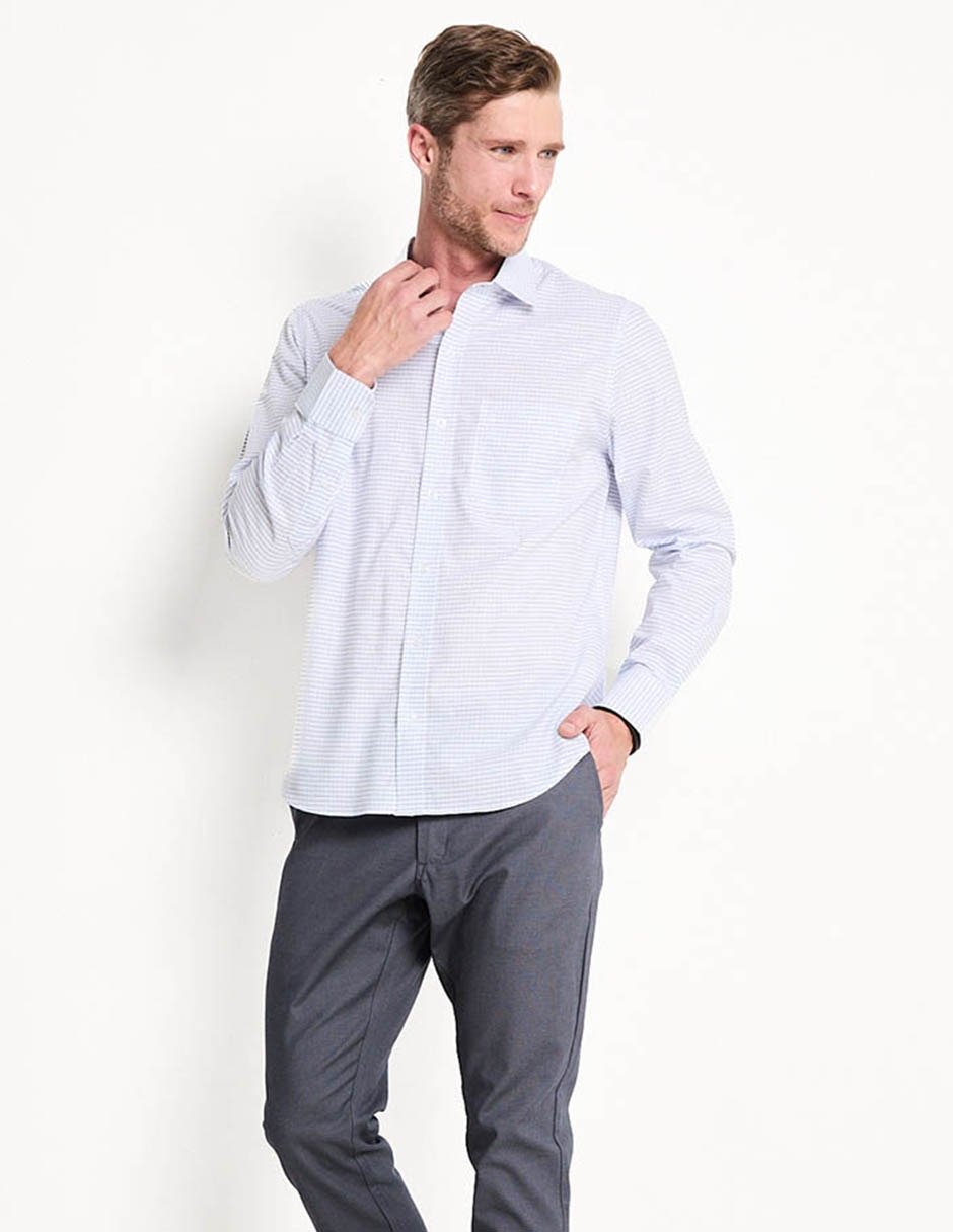 Camisa casual de algodón manga larga para hombre Camisa casual de algodón manga larga para hombre