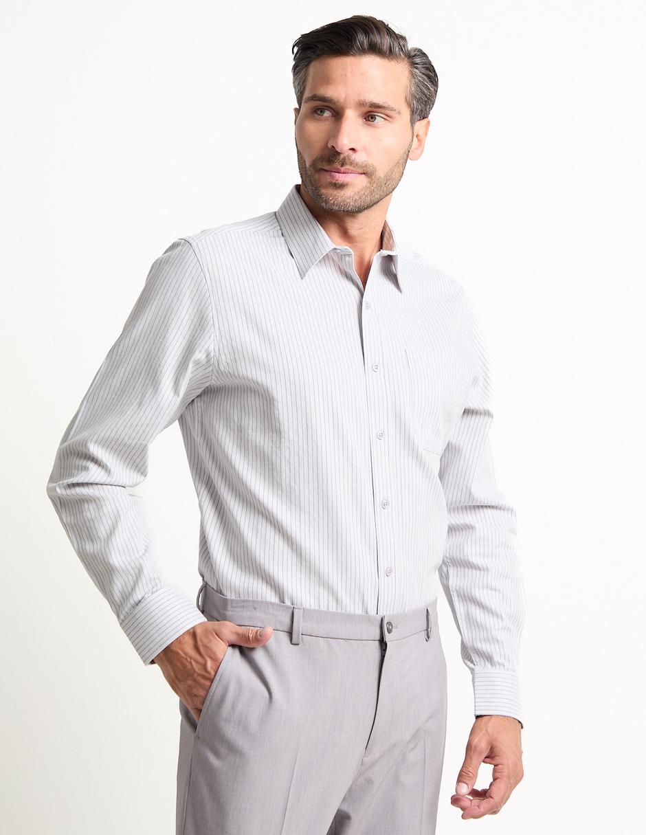 Camisa de vestir de algodón manga larga para hombre