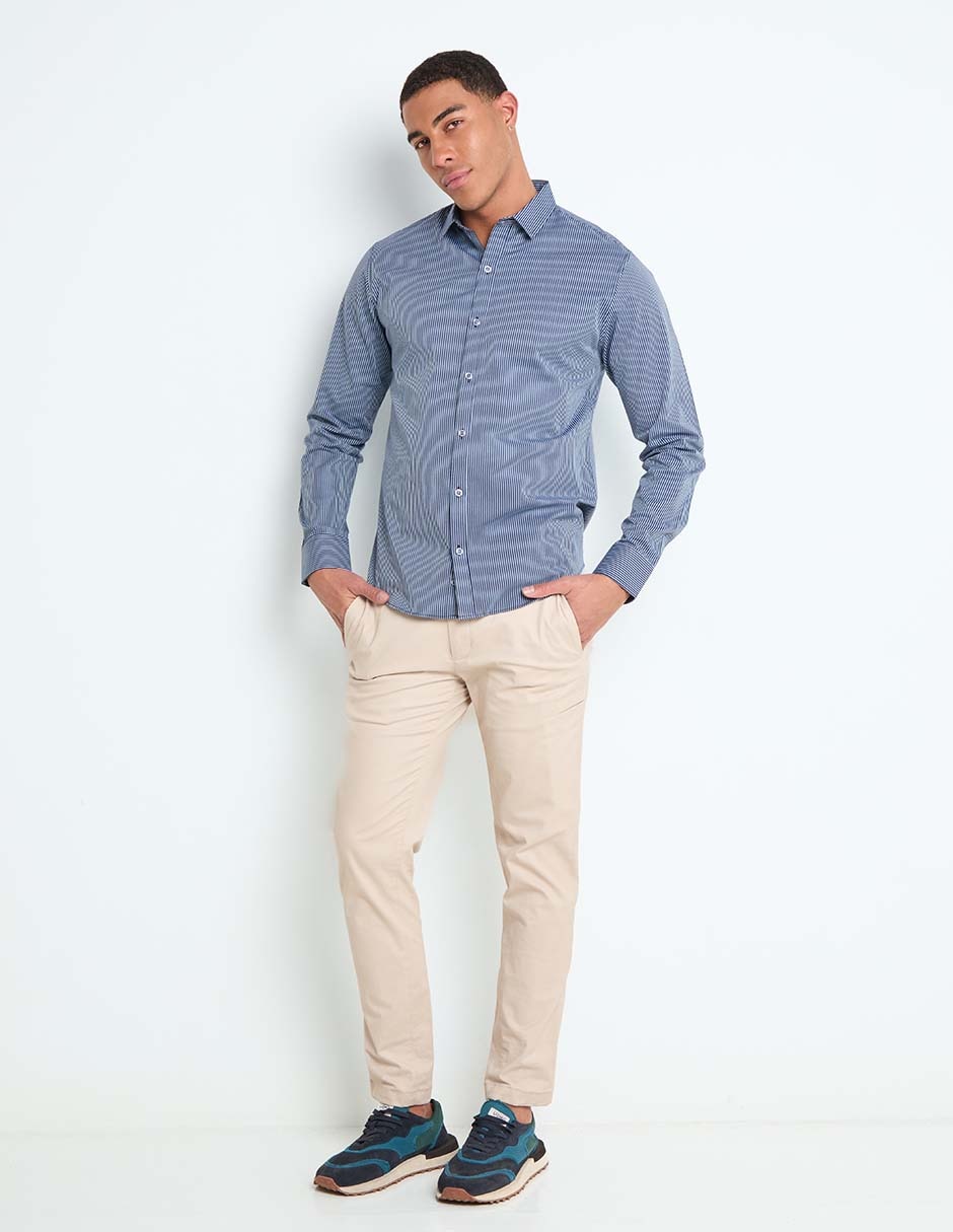 Camisa casual de algodón manga larga para hombre 3
