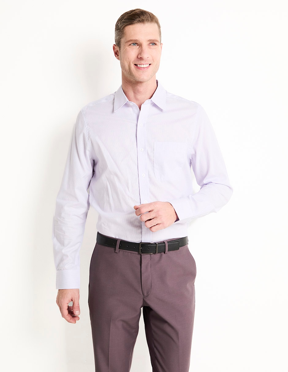 Camisa de vestir de algodón manga larga para hombre
