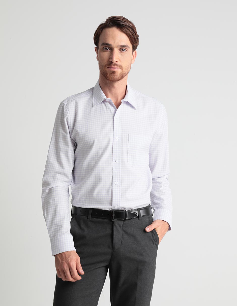 Camisa casual de algodón manga larga para hombre