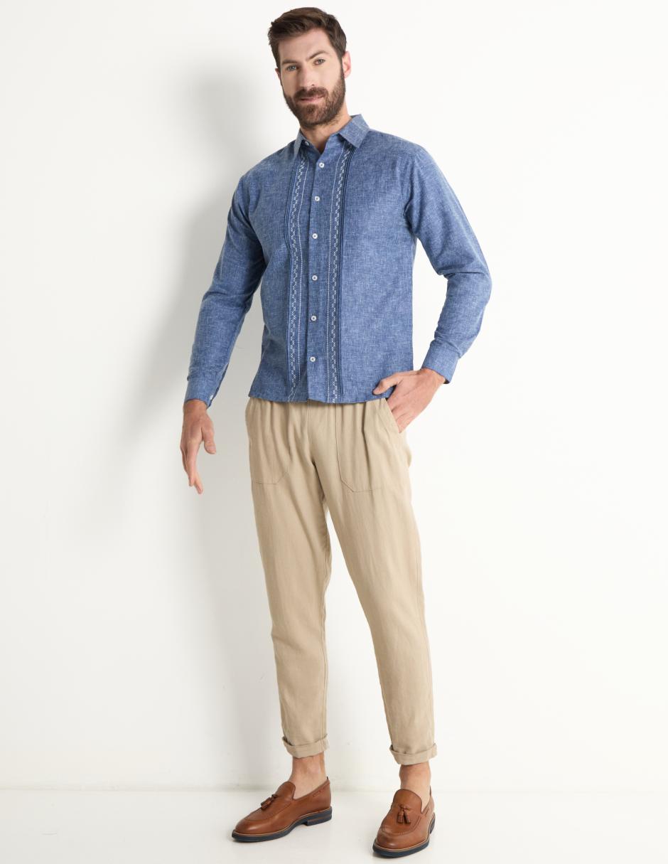 Guayabera manga larga para hombre 3