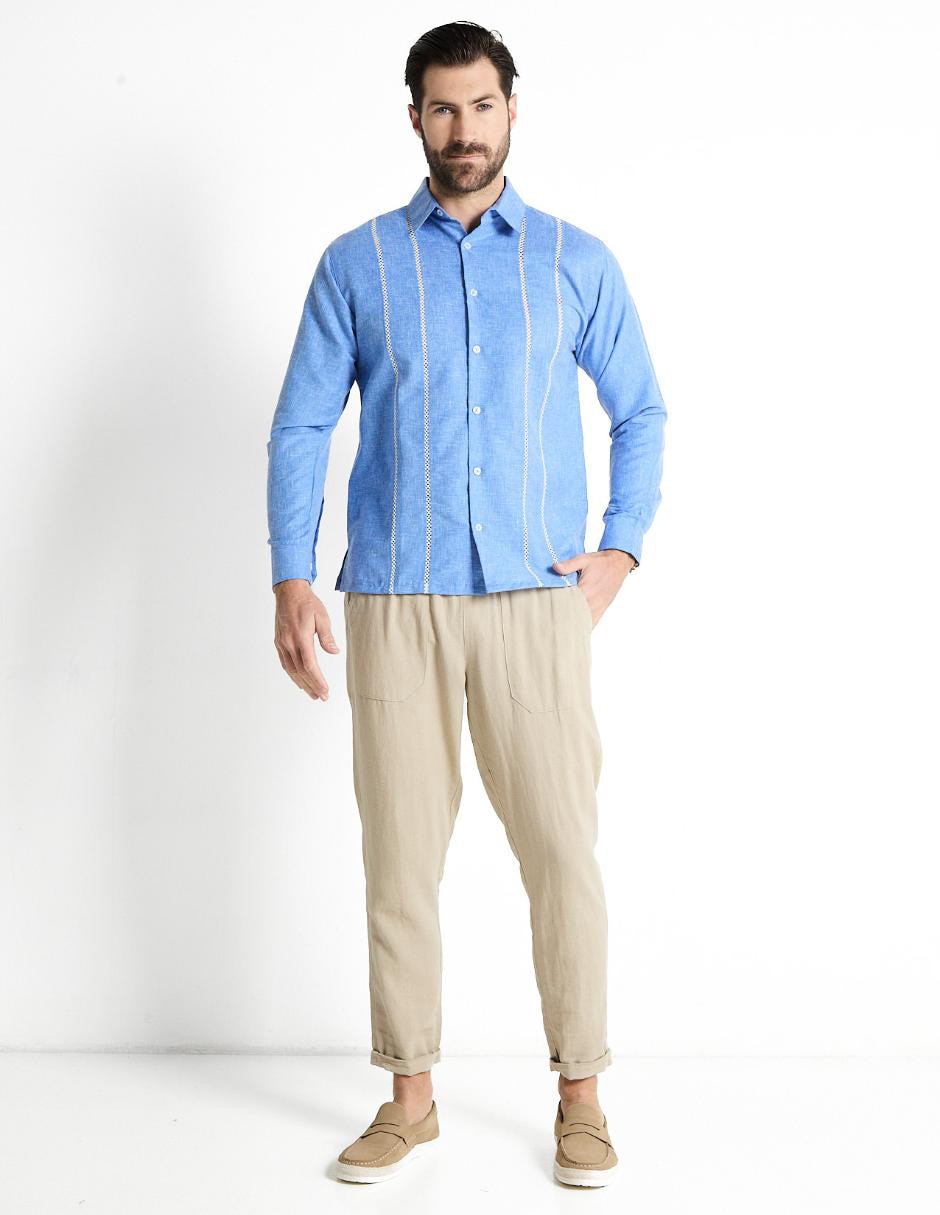 Guayabera manga larga para hombre 3