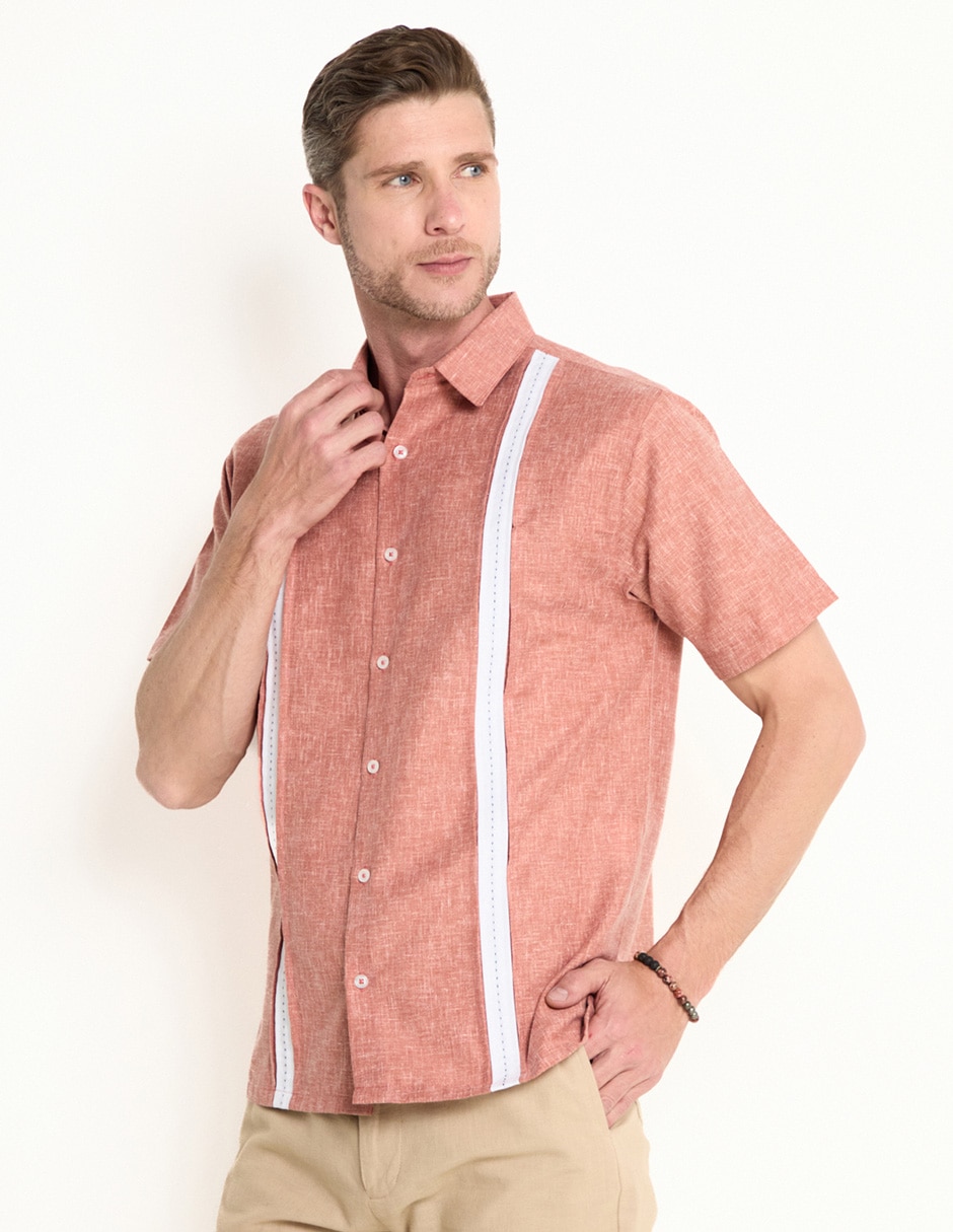 Camisa casual de algodón manga corta para hombre