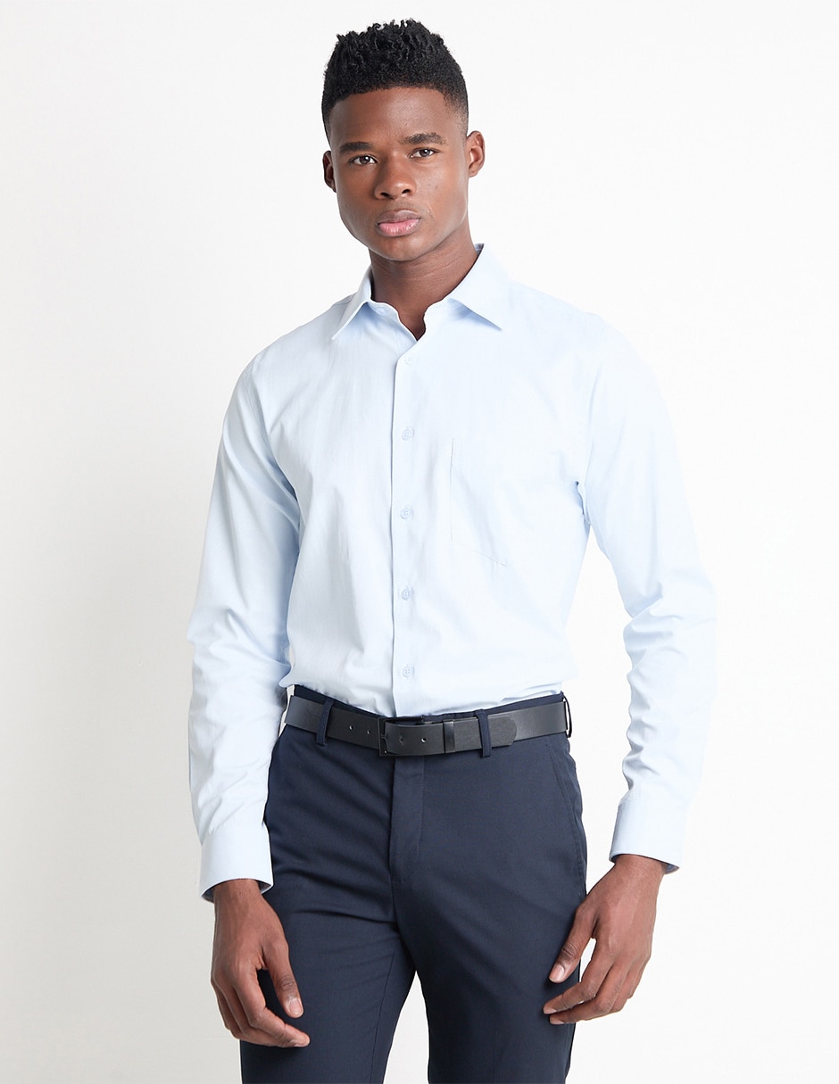 Camisa casual de algodón manga larga para hombre