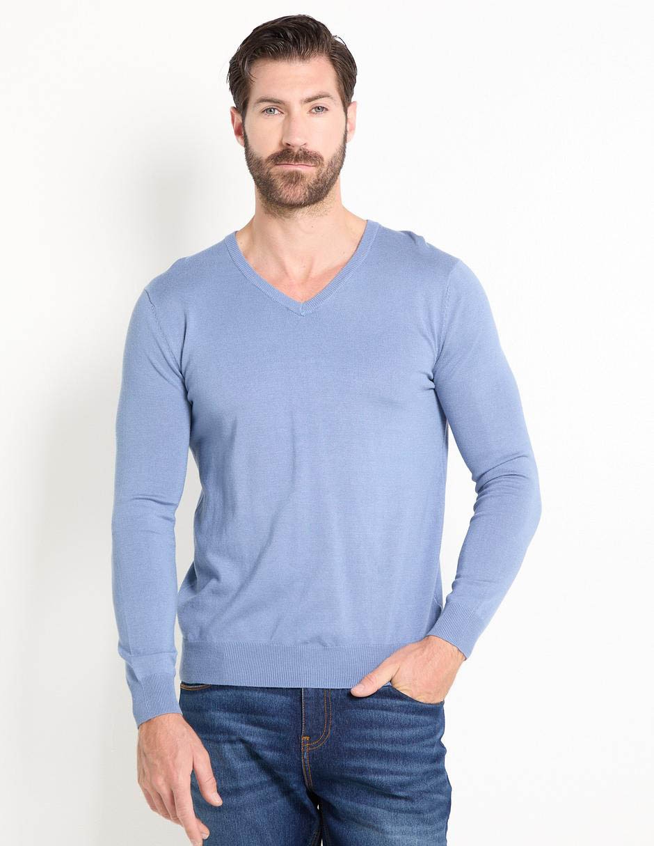 Suéter cuello V para hombre 1