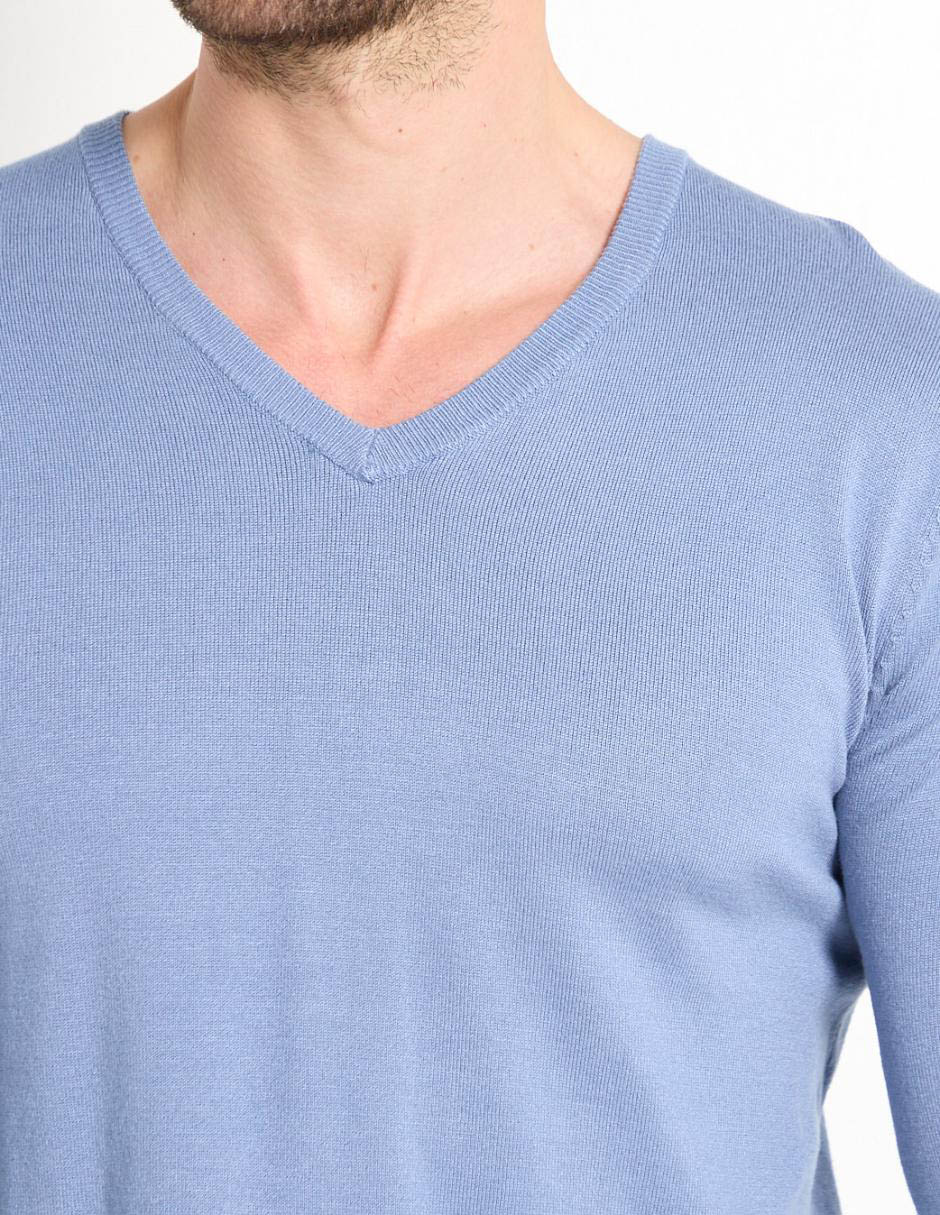 Suéter cuello V para hombre 4