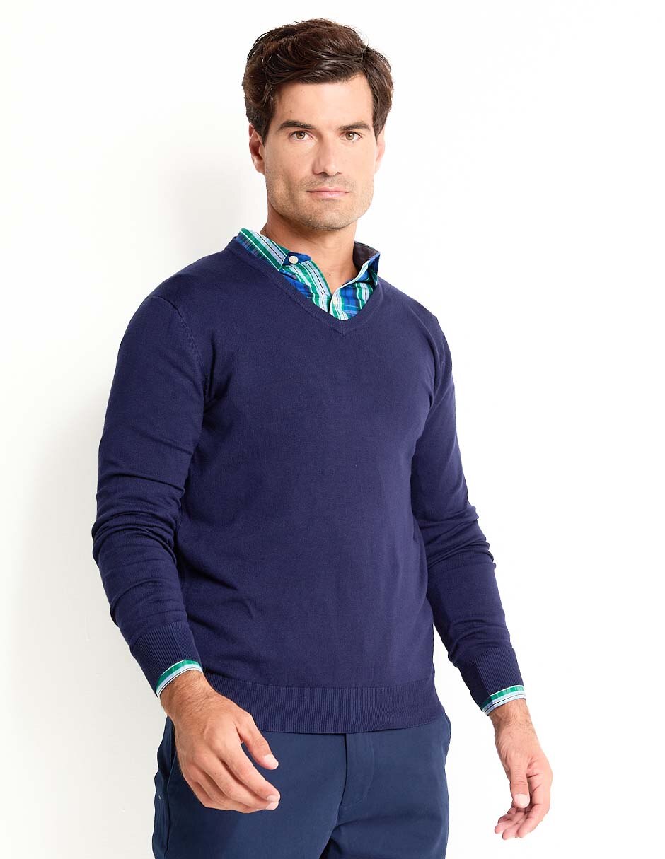 Suéter cuello V para hombre