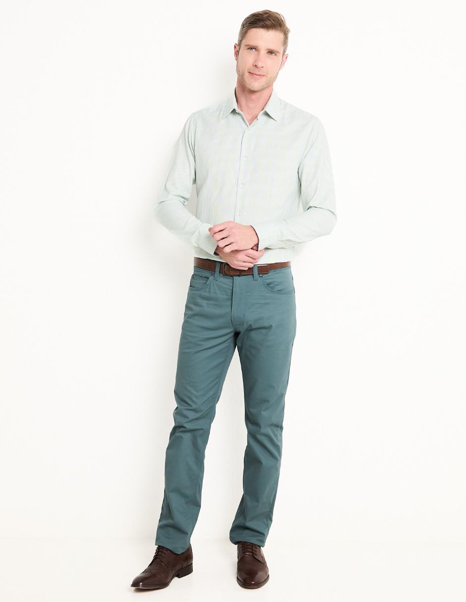 Camisa business casual de algodón manga larga para hombre 3
