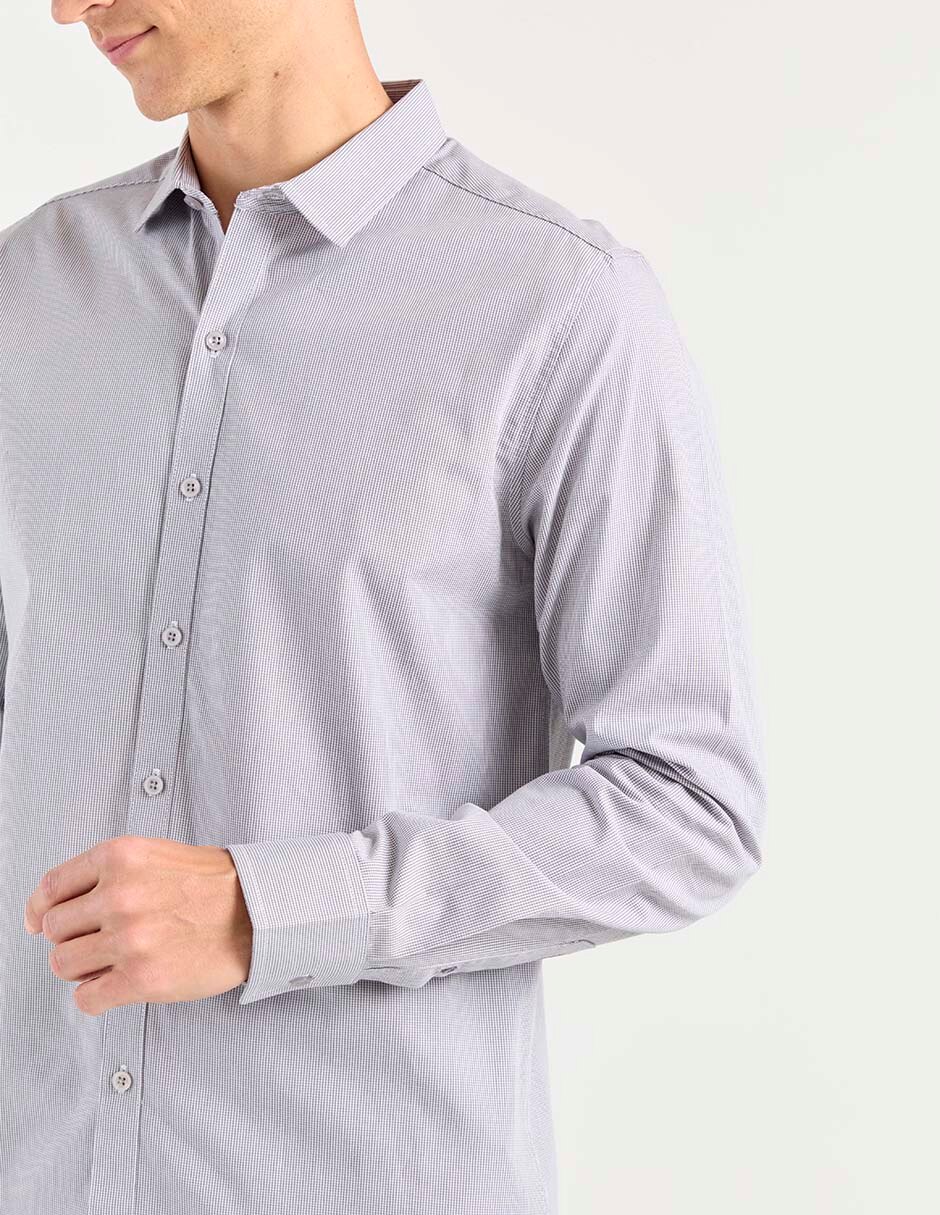 Camisa business casual de algodón manga larga para hombre 4