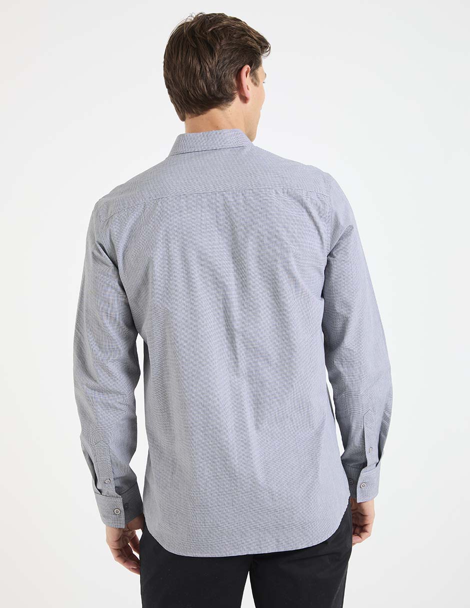 Camisa de vestir de algodón manga larga para hombre 2