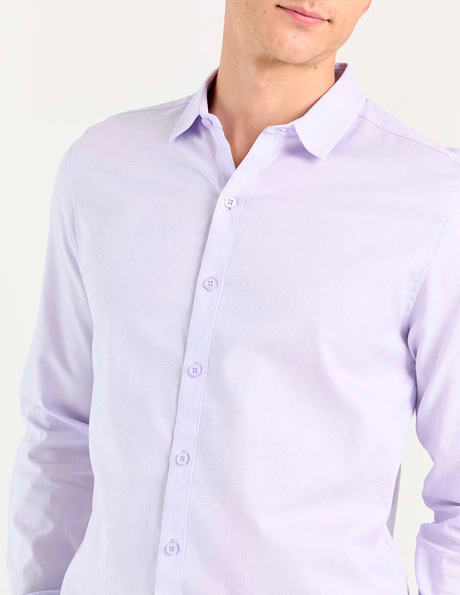 Camisa de vestir de algodón manga larga para hombre 4
