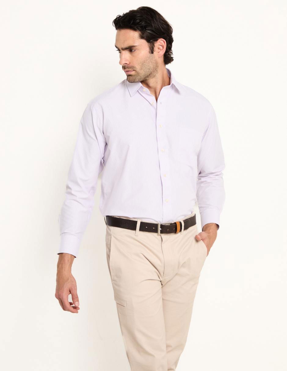 Camisa business casual de algodón manga larga para hombre