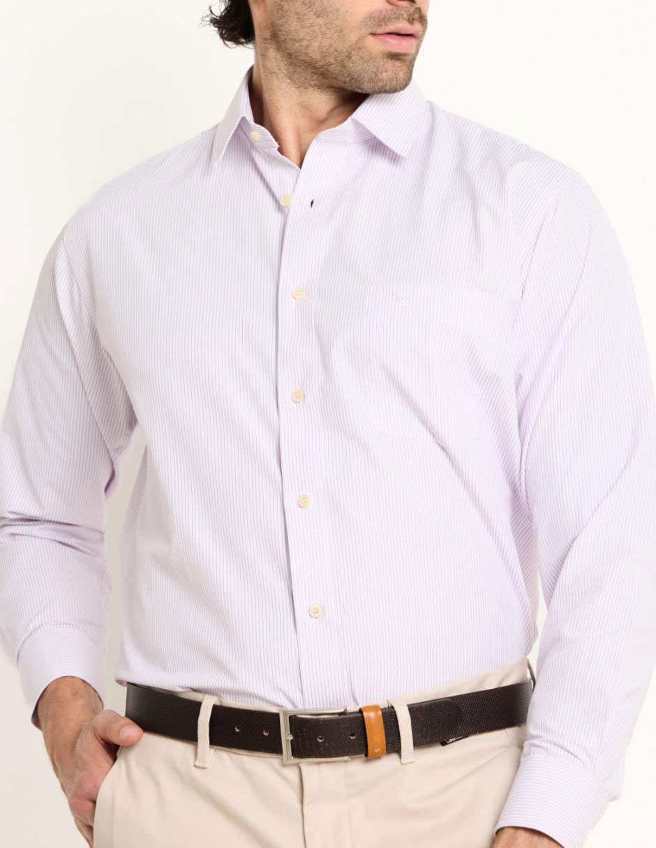 Camisa business casual de algodón manga larga para hombre 4