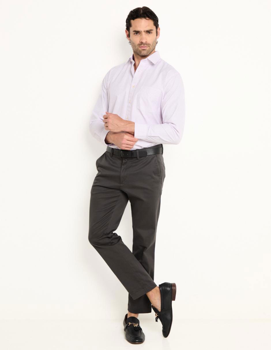 Camisa business casual de algodón manga larga para hombre 3