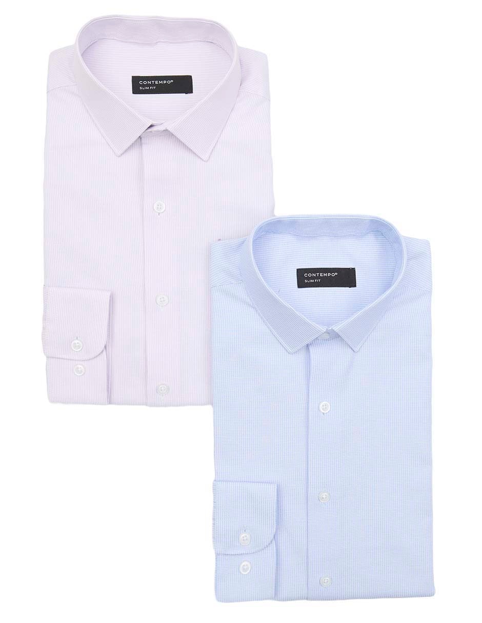 Set camisa casual de algodón manga larga para hombre 5