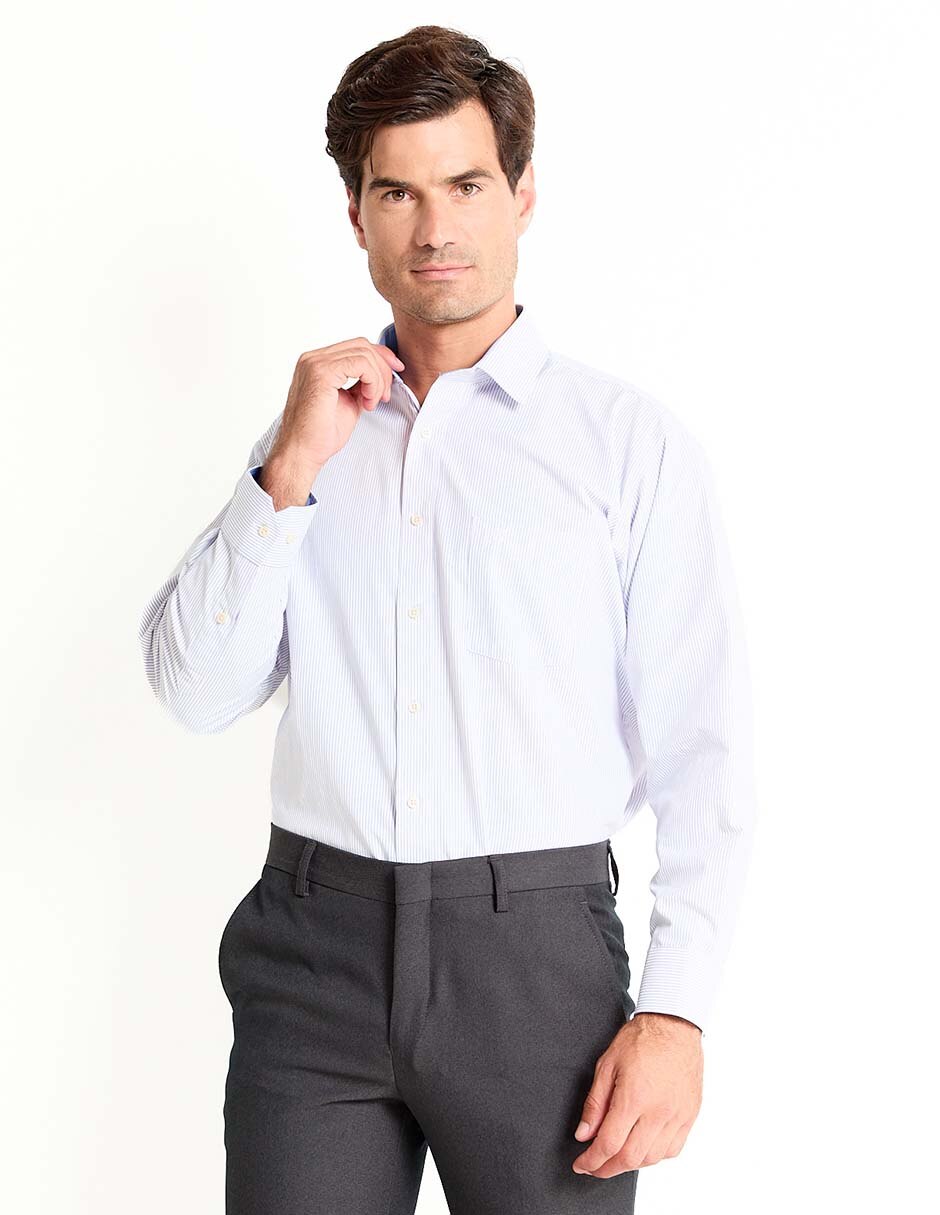 Camisa business casual de algodón manga larga para hombre
