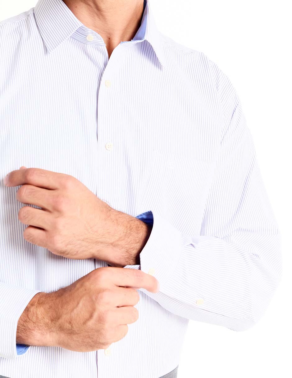 Camisa business casual de algodón manga larga para hombre 4