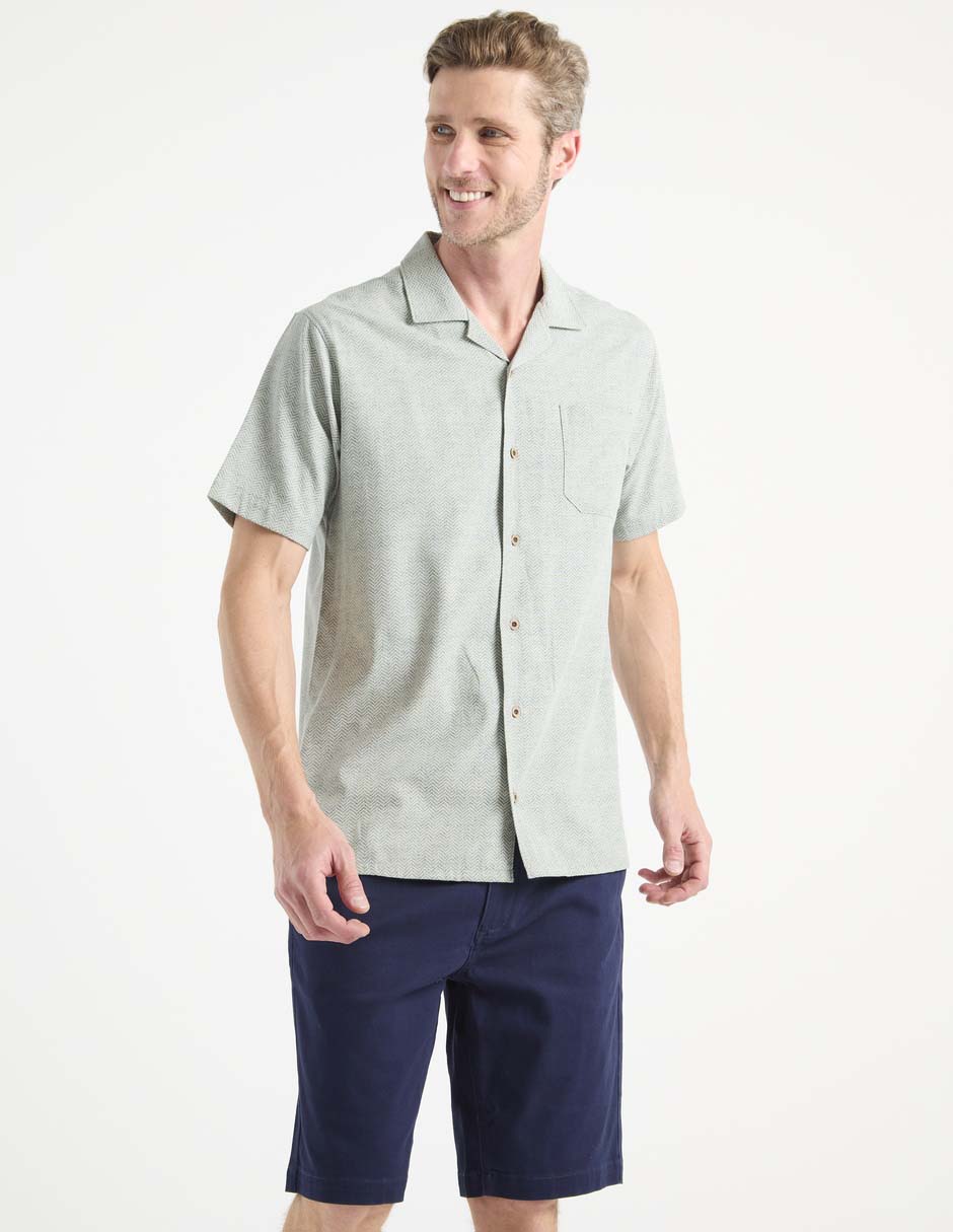 Camisa casual manga corta para hombre