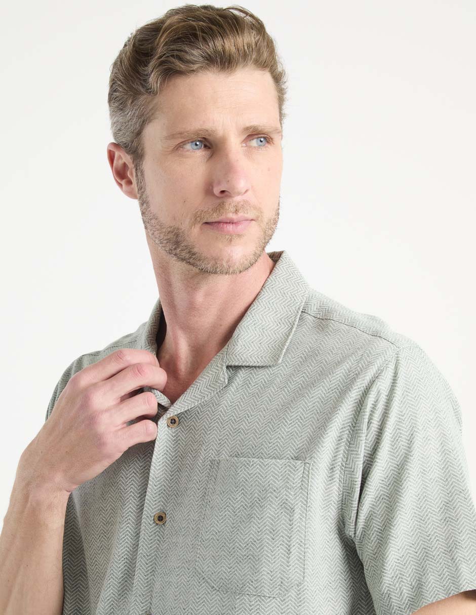 Camisa casual manga corta para hombre 4