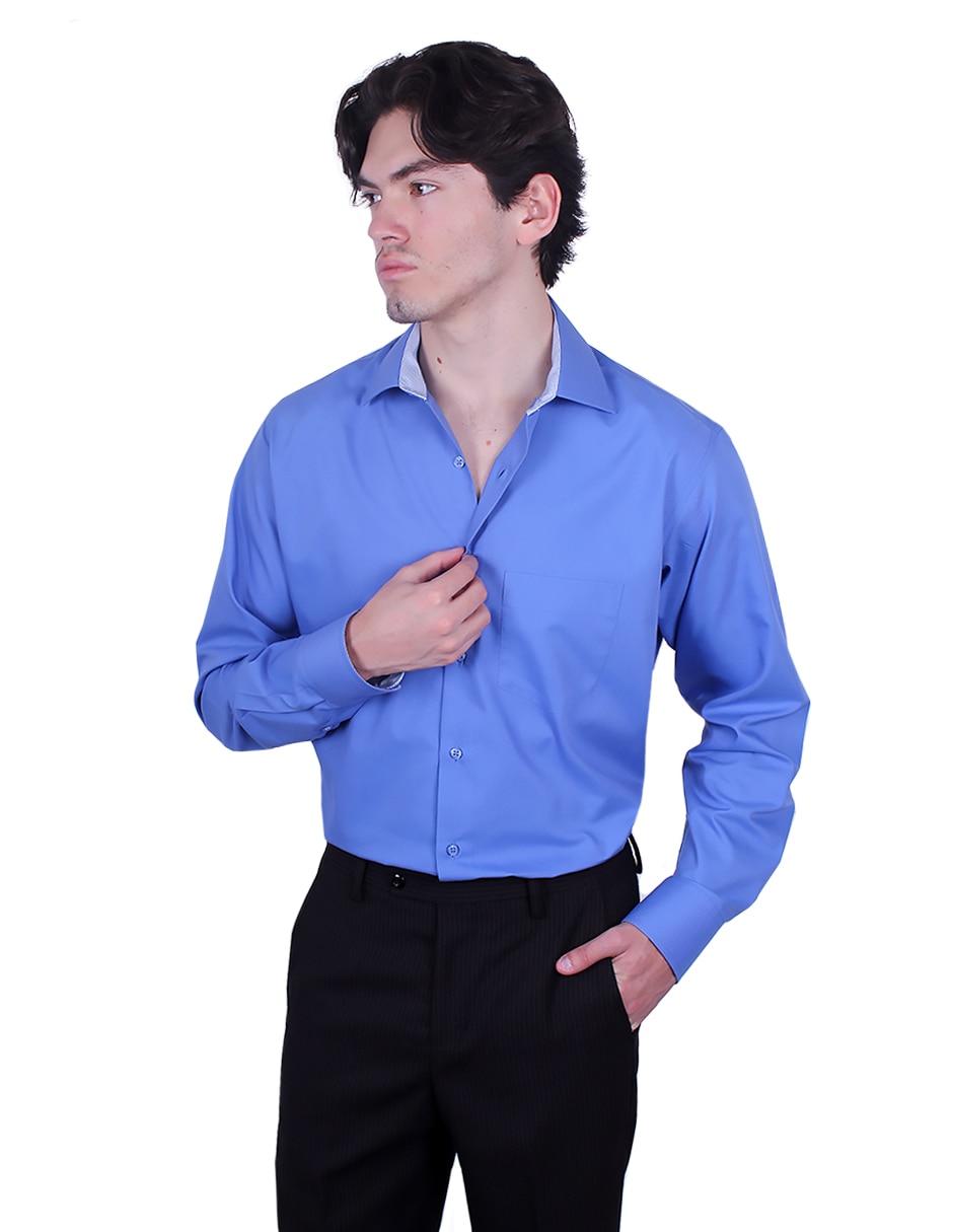 Camisa formal manga larga para hombre